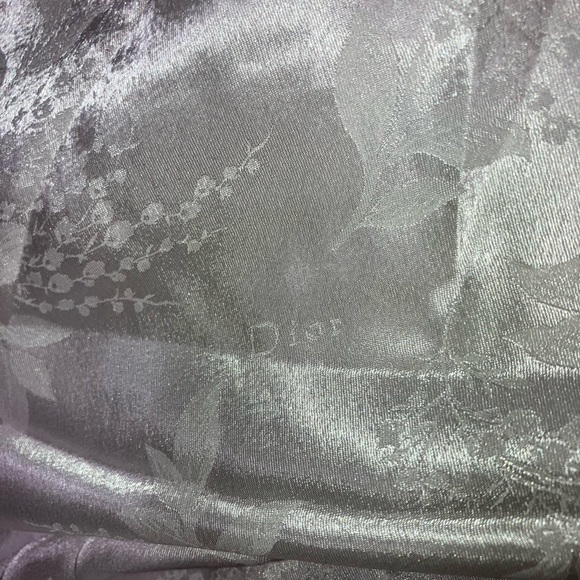 Women’s Vintage Christian Dior Logo Fabric Nightgown Sleepwear Large White Lace - Picture 8 of 8